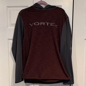 Men's Maroon and Gray Vortex Hoodie XL